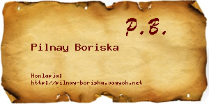 Pilnay Boriska névjegykártya